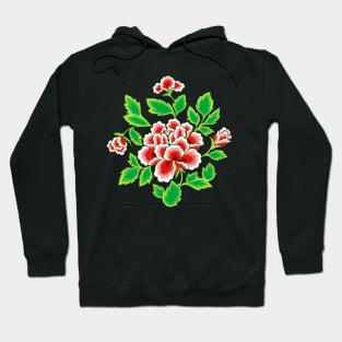 Seamless Chinese Peonies Pattern Hoodie